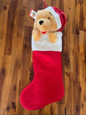 Disney Store Winnie the Pooh 3D Plush Christmas Stocking ‘Season Of Song’ *READ*